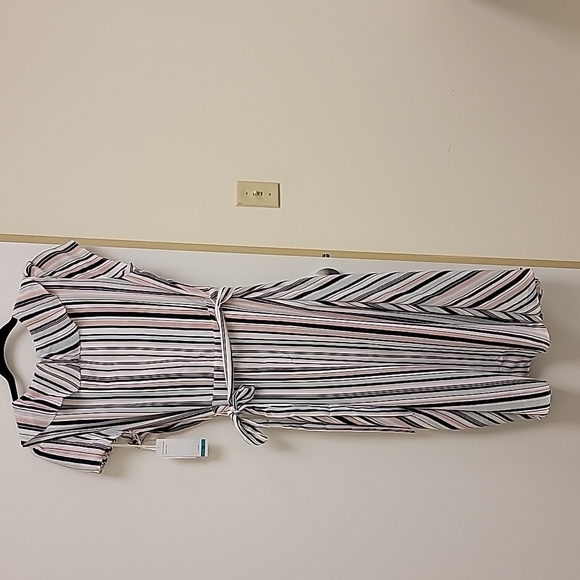 NWT DN design striped faux wrap dress size 16 - Picture 4 of 5